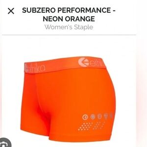 Ethika Orange Women's Sub Zero Preformance Shorts Small New